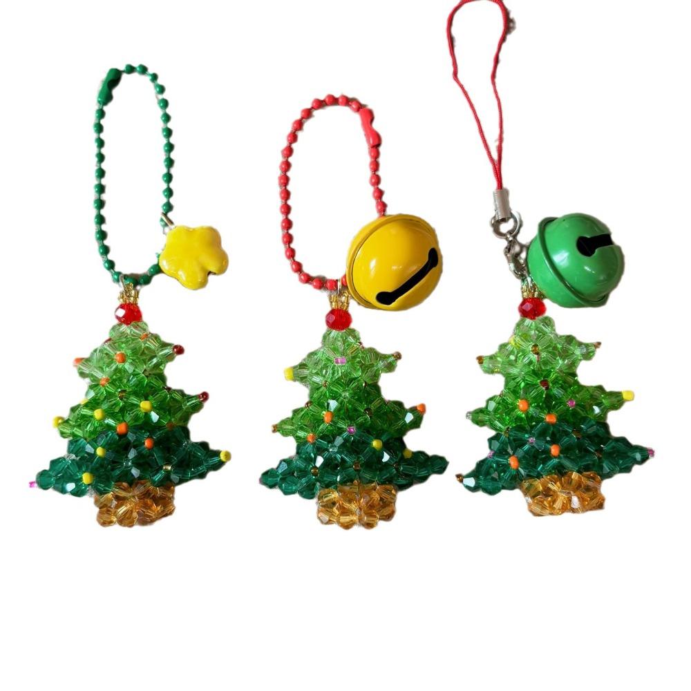 1pc Christmas Beaded Tree Star Bell Pendant for Bag Keychain Christmas Tree Ornament Party Home Decor Gift Accessories Keychain
