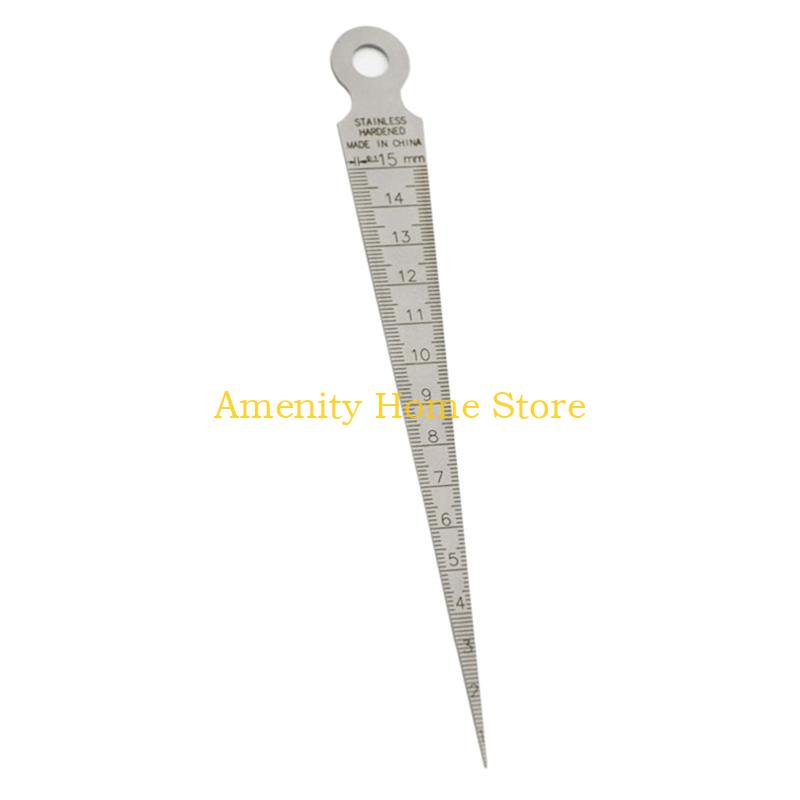 F26C Compact Taper Gage 0-15mm Stainless Steel Taper Welding Gauge Inch & Metric Feeler for Gap Hole Measure Tool La Ser Scal