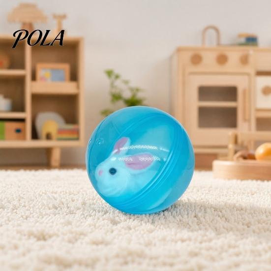 Selbstrollendes interaktives Katzenspielzeug, Automatischer rollender Ball mit Hamster- oder Kaninchen-Plüschtier innen, Elektrischer simulierter sich bewegender Tierball für Katzen Hunde
