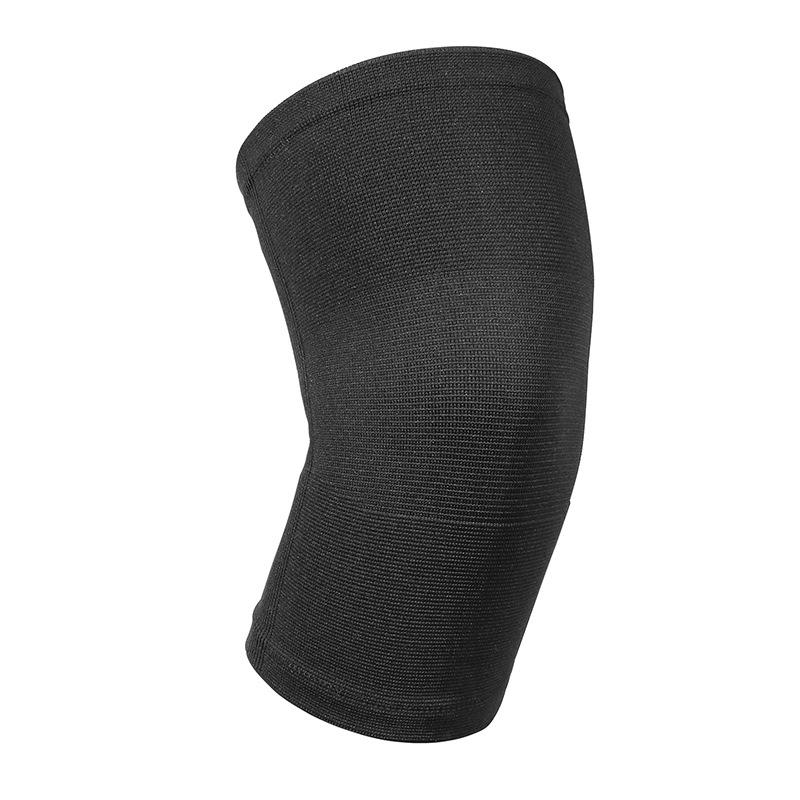 Black Nylon Knitted Stabilizer Knee Pads Leg Warmers Four Seasons Breathable Double Needle Four-Way Stretch Cycling Protection Black single s чёрный