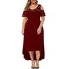 Fashion Maxi Dress High Waist Irregular Hem Openwork Trendy for Spring Autumn Work Wear