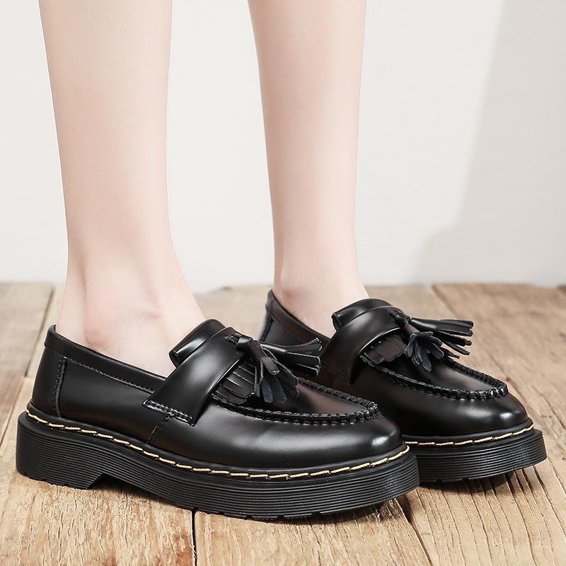 Tassel women's leather low-top Martin shoes women's fashion student round head casual shoes
