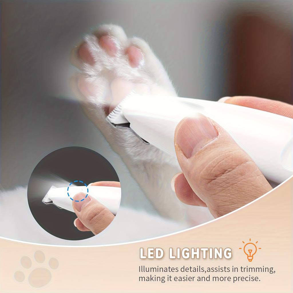 Pet Hair Clipper for Dogs and Cats Low Vibration Quiet Electric Trimmer Grooming Tool Rechargeable Cordless Hair Cutter for Pets