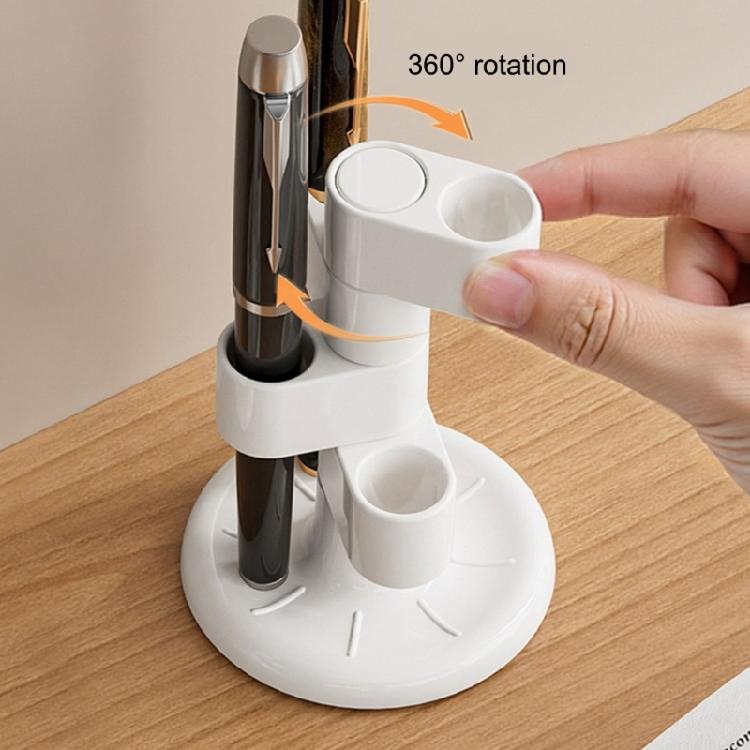 High Capacity Rotating Pen Stand 4 Compartments   ABS Construction Office Supply