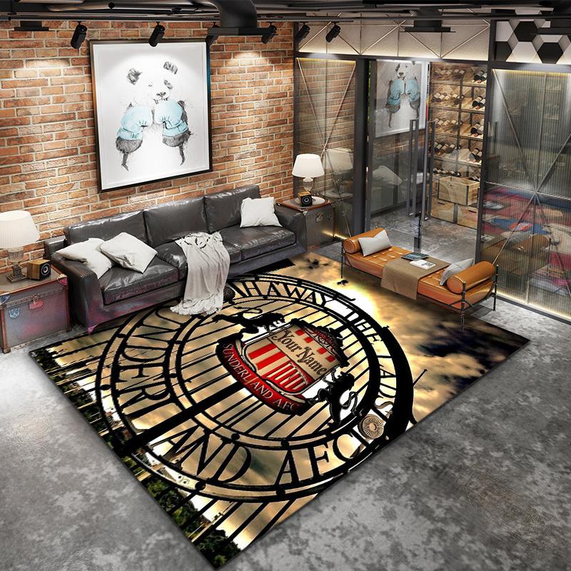 Sunderland Afc Crest Custom Name Carpet Rug For Living Room Bedroom Home Sofa Decoration Kids Play Nonslip Floor Mat
