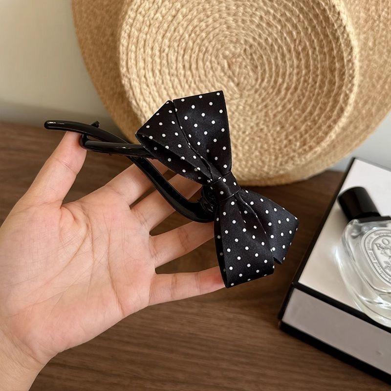 Elegant Dot Bow Hair Clips for Girls Satin Twist Hairpins Hairgrip Korea Back of Headwear Barrettes Women Hair Accessories