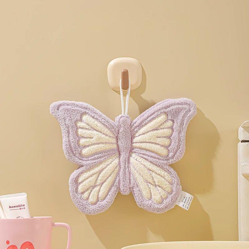 Cute Flower Handkerchief Hanging Style Quick Drying Household Thick Towel for Children's Kitchen Hand Towel Hanging Style Cute