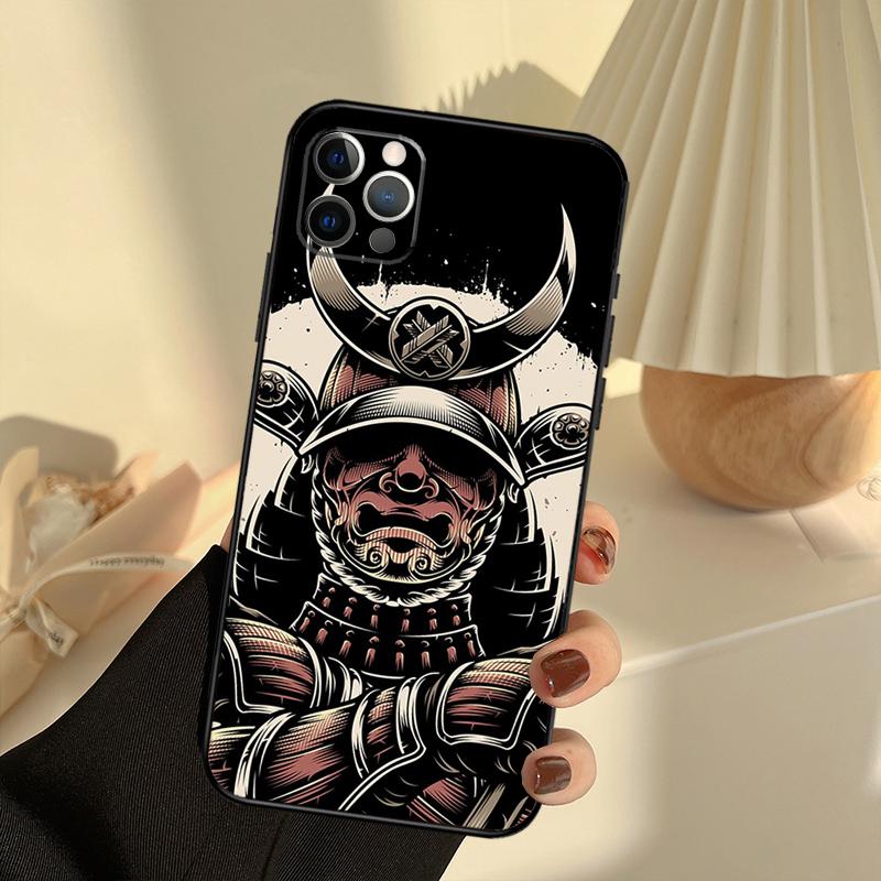 Samurai Oni Mask Phone Case For iPhone 13 16 15 11 12 14 17 Pro Max 12 Mini 15 16 Plus 16e 17 Air Cover Funda