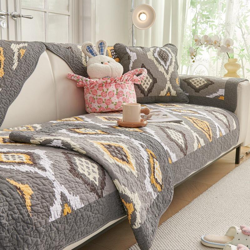 

Simple Style Cotton Sofa Cover for Living Room Four Seasons Universal Sofa Towel Non-Slip Sofa Cover Couch Cushion Slipcovers 70x70cm 1pc A
