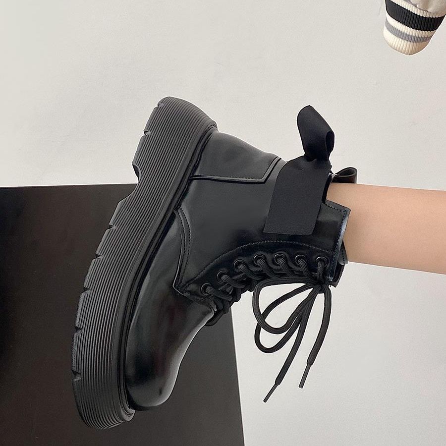 Thick-soled White Martin Boots Women's Summer Single Boots 2025 New Bow Sweet Cool Ins British Style Short Boots