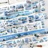 1 Roll 6x200cm Winter Snow Scene Tape Stickers Waterproof PET Material Removable Adhesive Notebook Decor Decals