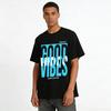 Good Vibes Letter Print Casual Loose Breathable Short Sleeve T-Shirt Pure cotton T-shirt