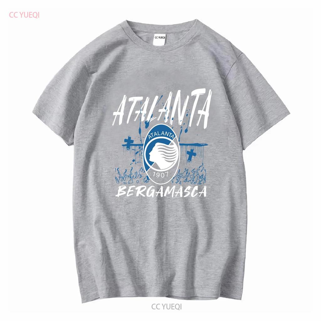 Atalanta Tričko Bergamasca Calcio La Dea Gli Orobici Nerazzurri Bergamo dlhý alebo krátky rukáv vintage Prané Bežné Mäkké