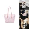 Street Fashion Graffiti Tote Bag For Women Pu And Fabric Blend Large Capacity Zip Closure Phone Pocket Daily Commute Essentials