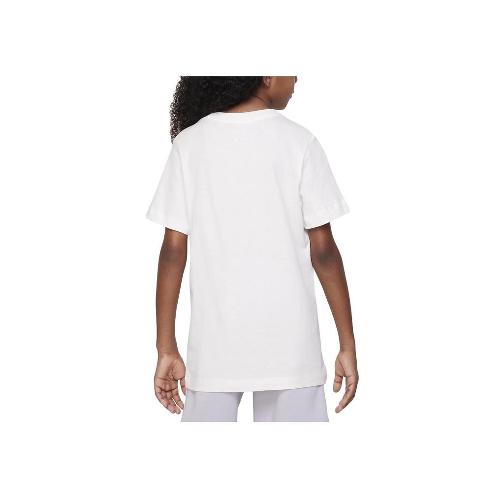 Nike Sportswear Letter Logo Print Round Neck Short Sleeve T-Shirt Kids Tops White FD0829-133