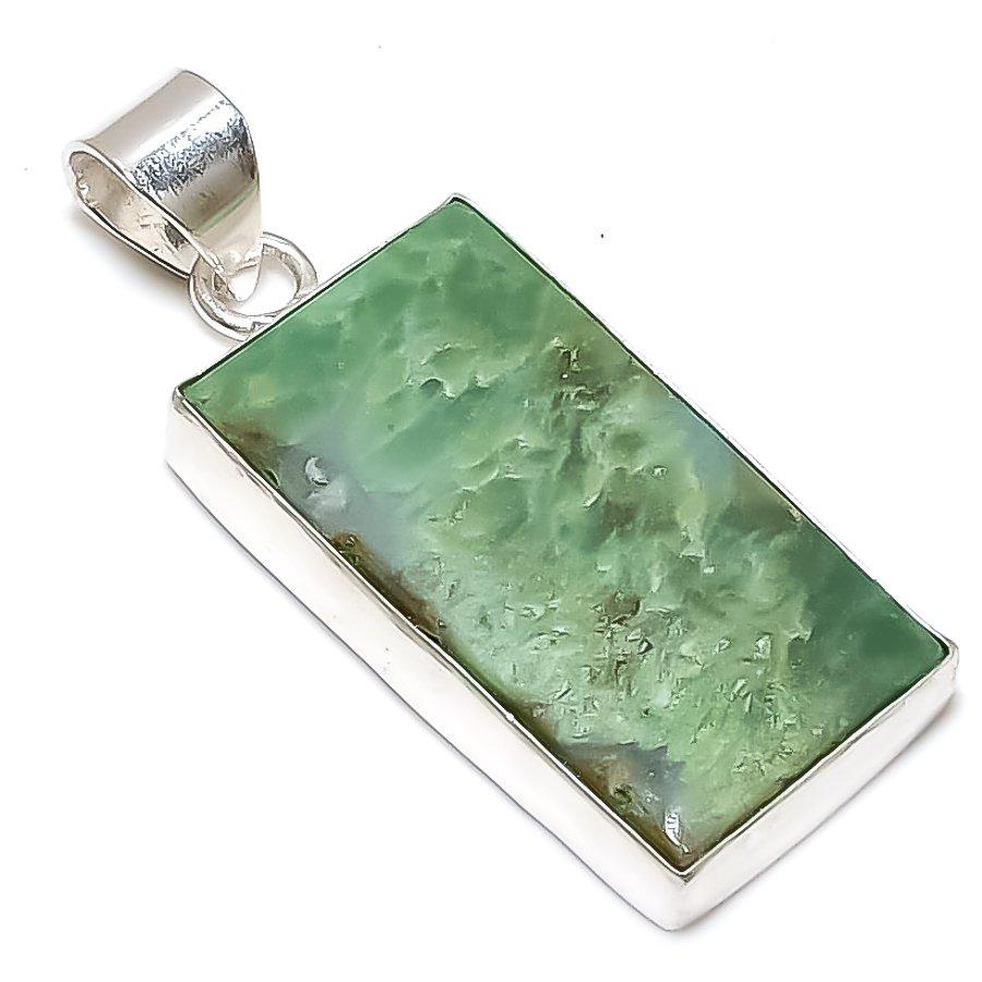Septerian Stone Gemstone Handmade 925 Sterling Silver Jewelry Pendant 1.89" SU-10874