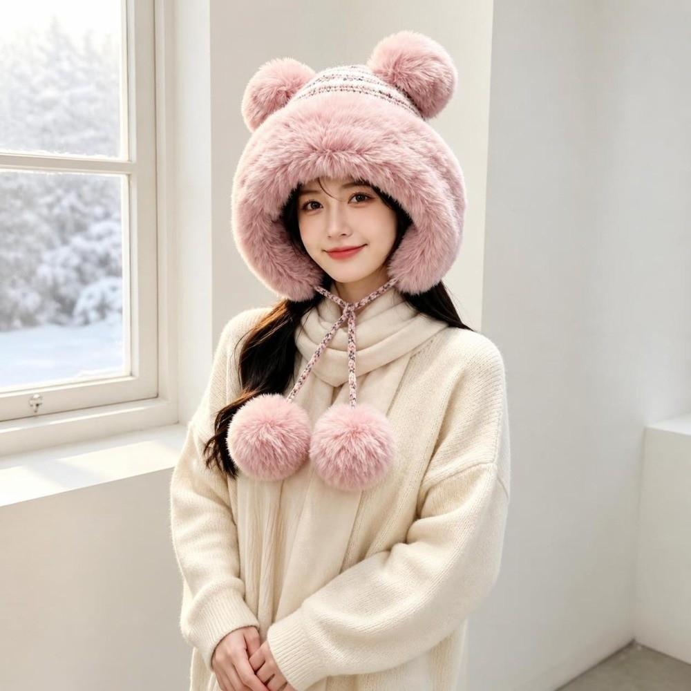 Anti-Cold Ear Protection Hat Fleece Lined Beanies Cap Soft Knitted Hat  Winter