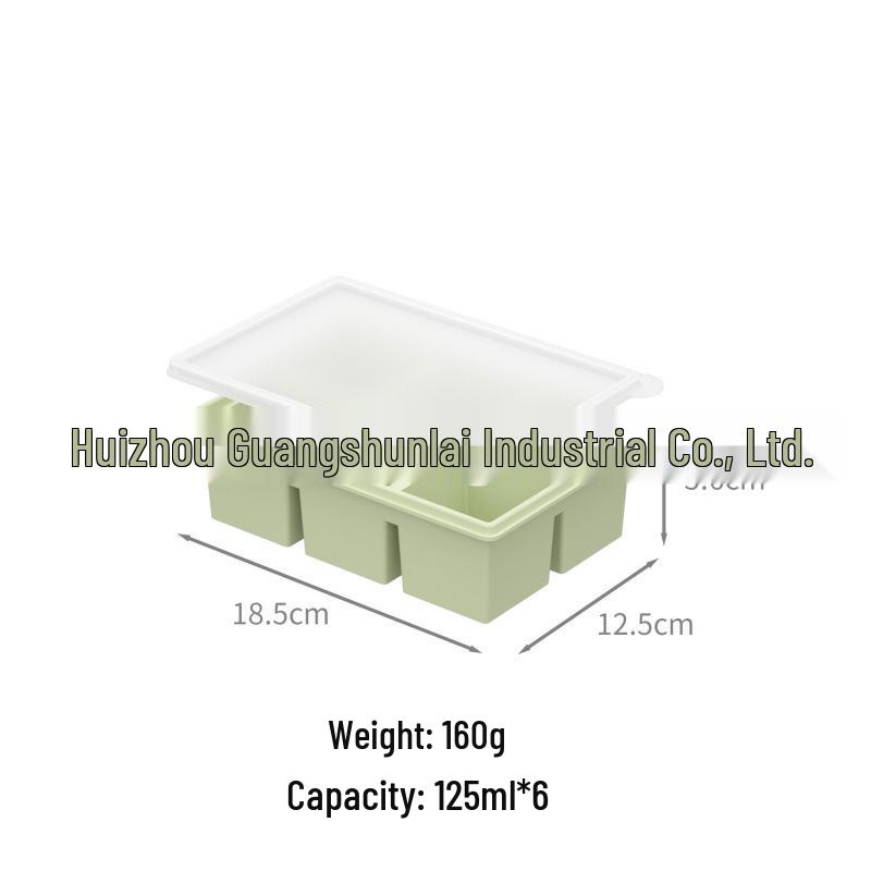 Popular Silicone Ice Cube Tray with Lid – 4 Large Slots & 15 Square Compartments for Soup or Food Storage