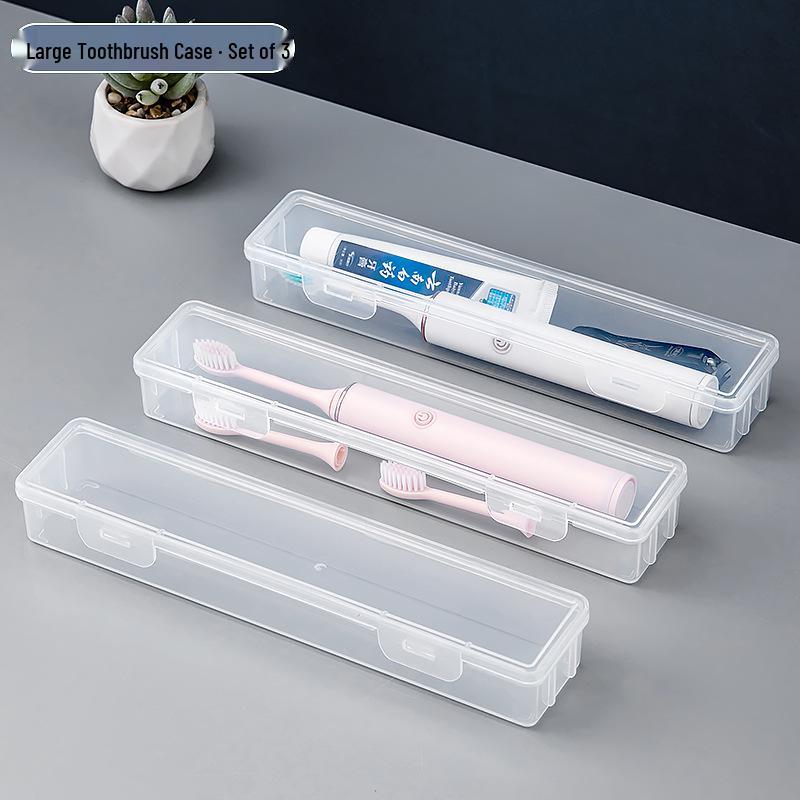 Compact Multifunctional Transparent Toothbrush and Toothpaste Travel Storage Box