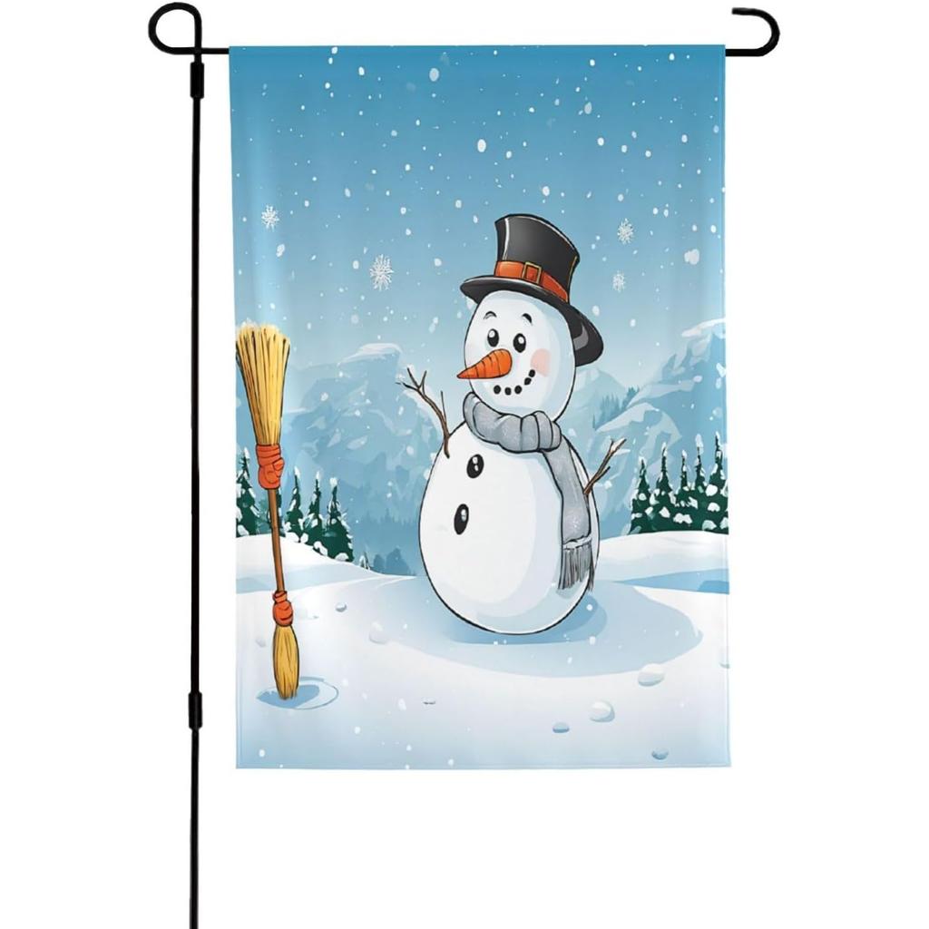 Heavy Duty Polyester Double-Sided Garden Flags, , Weather-Resistant Outdoor Decorative Flags, Merry Christmas Landscape Banner for Yard, Patio & Porch