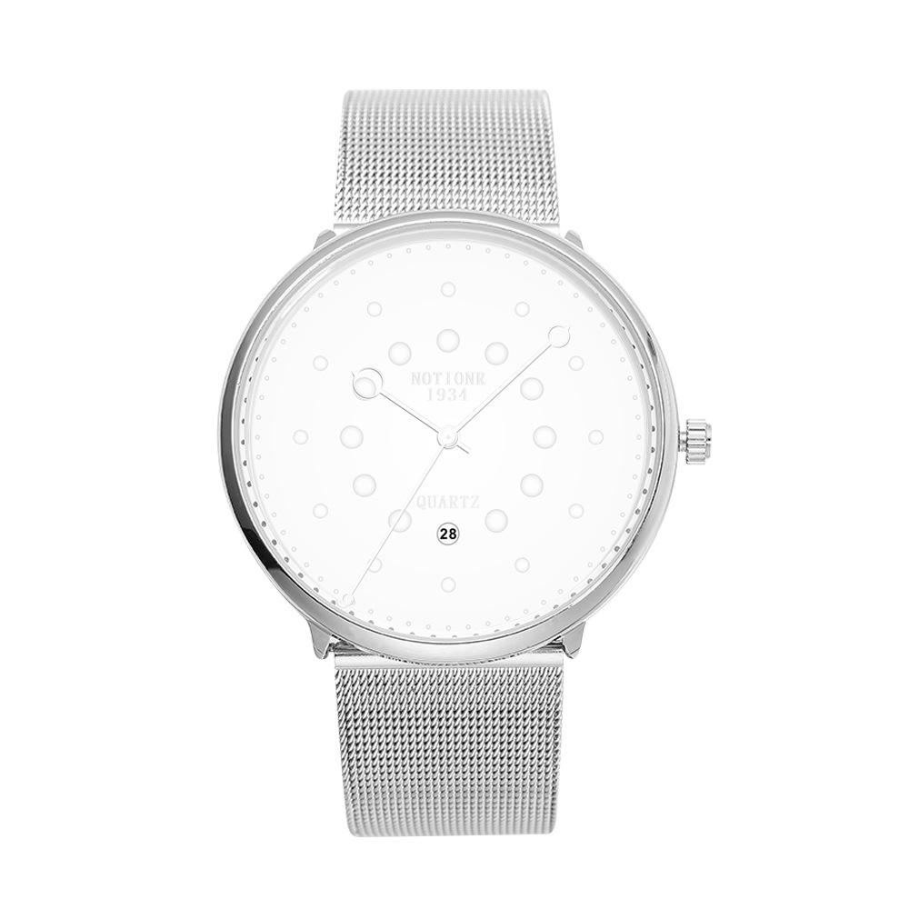 Concept Stainless Steel Mesh Strap Watch Men'S Personality Creative Waterproof Calendar Luminous Quartz Watch