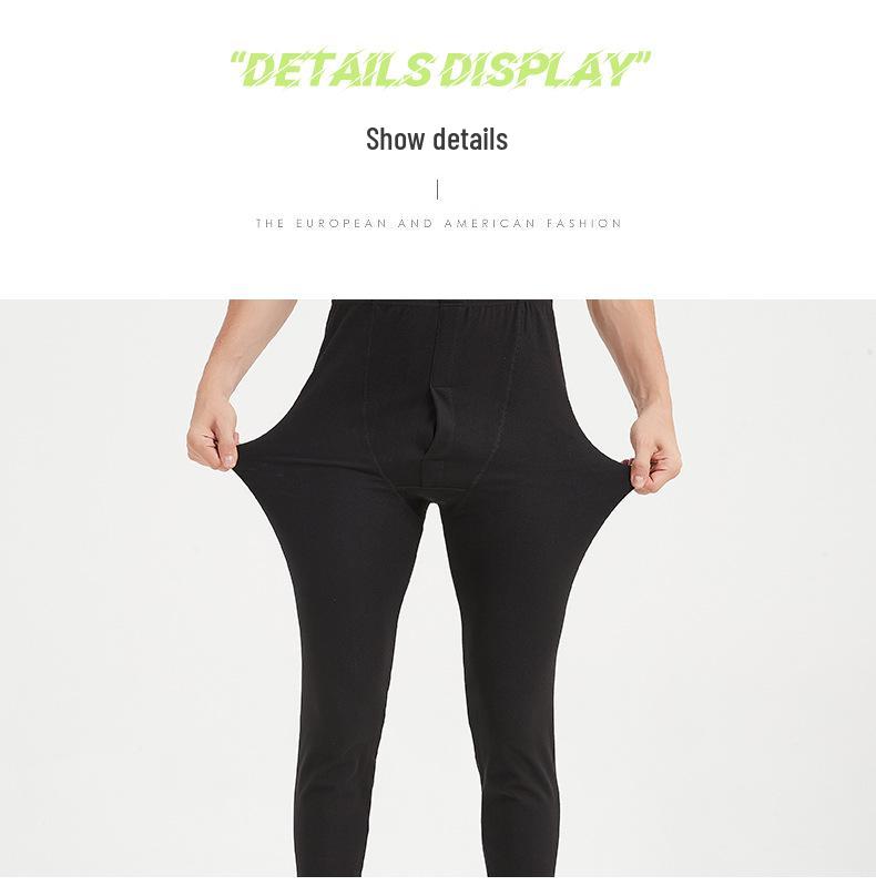 Pánské bezešvé sametové hřejivé kalhoty nadměrné velikosti slim fit - zimní bavlněná vlněná základní vrstva