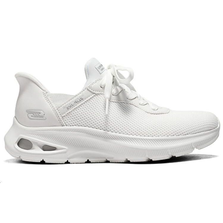 Skechers Mesh Fabric Synthetic Leather Solid Color Simple Shock Absorbing Wear Resistant Low Top Casual Shoes Women Sneakers Off-White 117509-OFWT