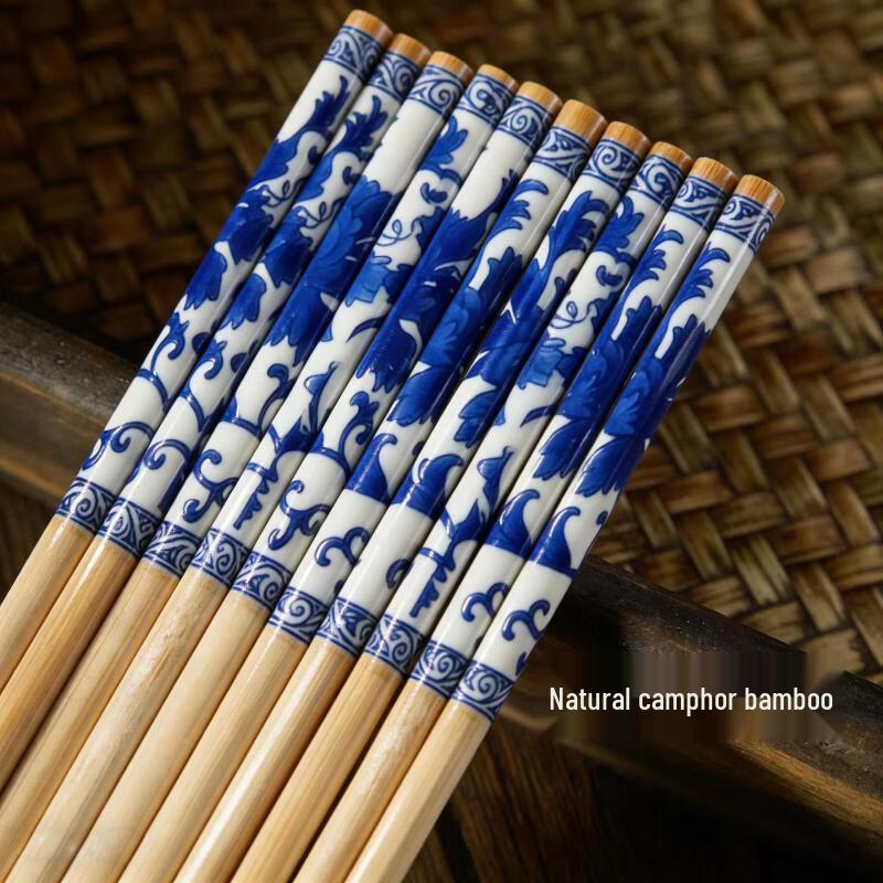 Yicang Blue & White Porcelain Disposable Bamboo Chopsticks