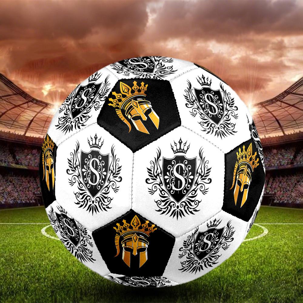 1PC Royal Crest Golden Warrior Crown Soccer Ball Size 5 Football Machine Sewn Indoor/Outdoor Universal Football S75