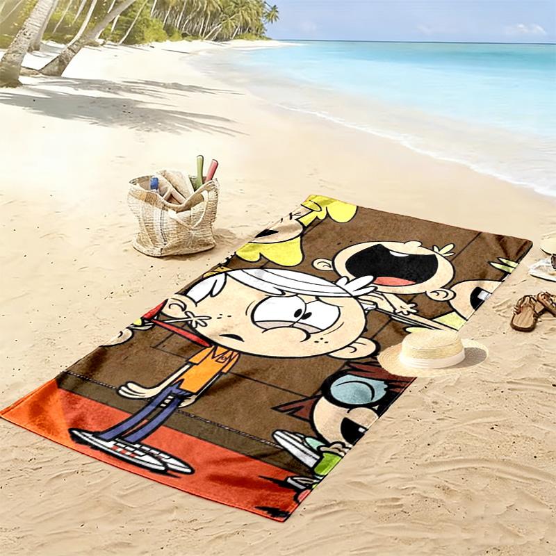 The Loud House character print 2D Flat Print Beach Towel, Large Soft Quick Dry Towel for Beach Camping SwimmingXSTJ0915048