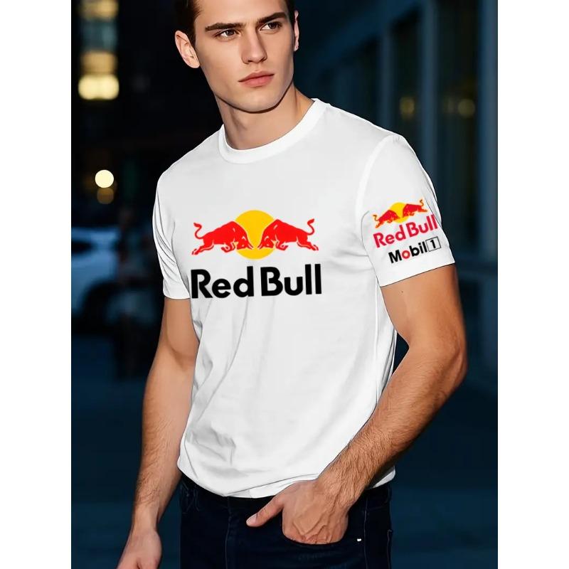 

2025 Чоловіча літня футболка преміум-бренду Red Bull з коротким рукавом Модна вільна футболка для активного відпочинку, екстремальних видів спорту, велоспорту XXL
