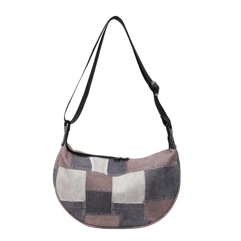 Джинсовая сумка в клетку женская сумка на плечо подмышками сумка на плечо сумка синий — фото 8