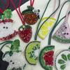 Handmade Fruite Beaded Beaded Hanging Rope Patches  Bag Lanyard Patch Beading Applique Used For Decoration