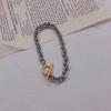 Korean Retro Metal Color Block Titanium Steel Unisex Hip Hop Bracelet