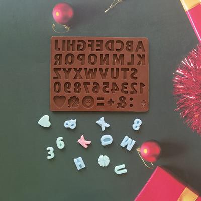 1 molde de silicona con letras en inglés, alfanumérico, para dulces, galletas, gelatina, hielo, repostería, decoración de pasteles, jabón, fabricación de velas.