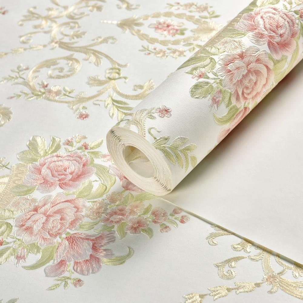 Carta da Parati Floreale Autoadesiva Calda Camera da Letto Ragazza 3d Ispessimento Adesivi Decorativi da Parete Soggiorno Ristorante Sfondo Divano