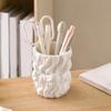 huaqianguhh Silk Texture Pen Holder, 3D Printed Desk Organizer for Brushes Stationery And Makeup Brushes, Ribbon Design Large Capacity Pencil