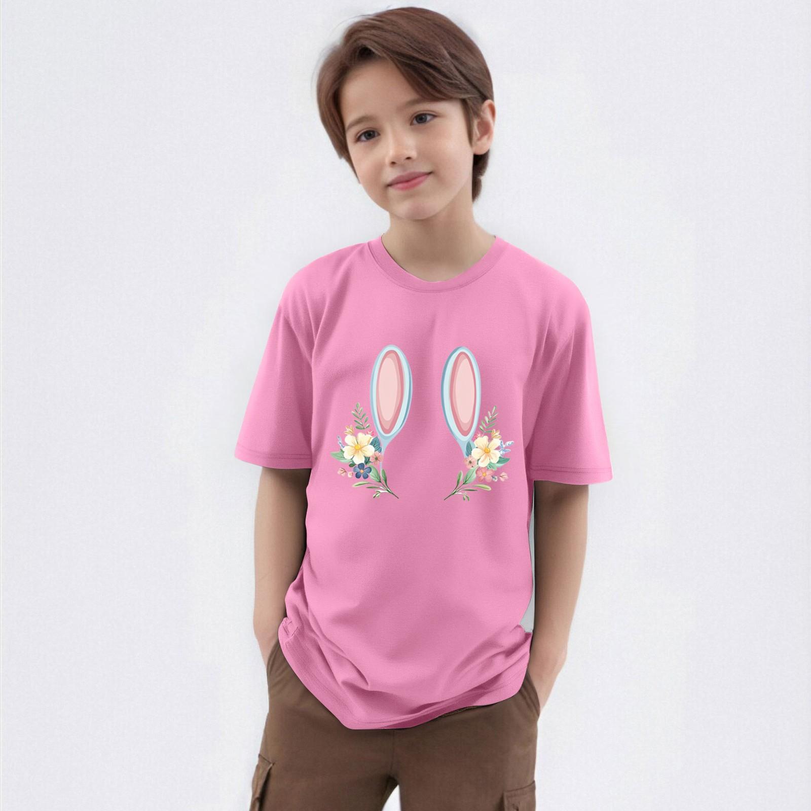 

Детская футболка с круглым вырезом и короткими рукавами 160 розовый