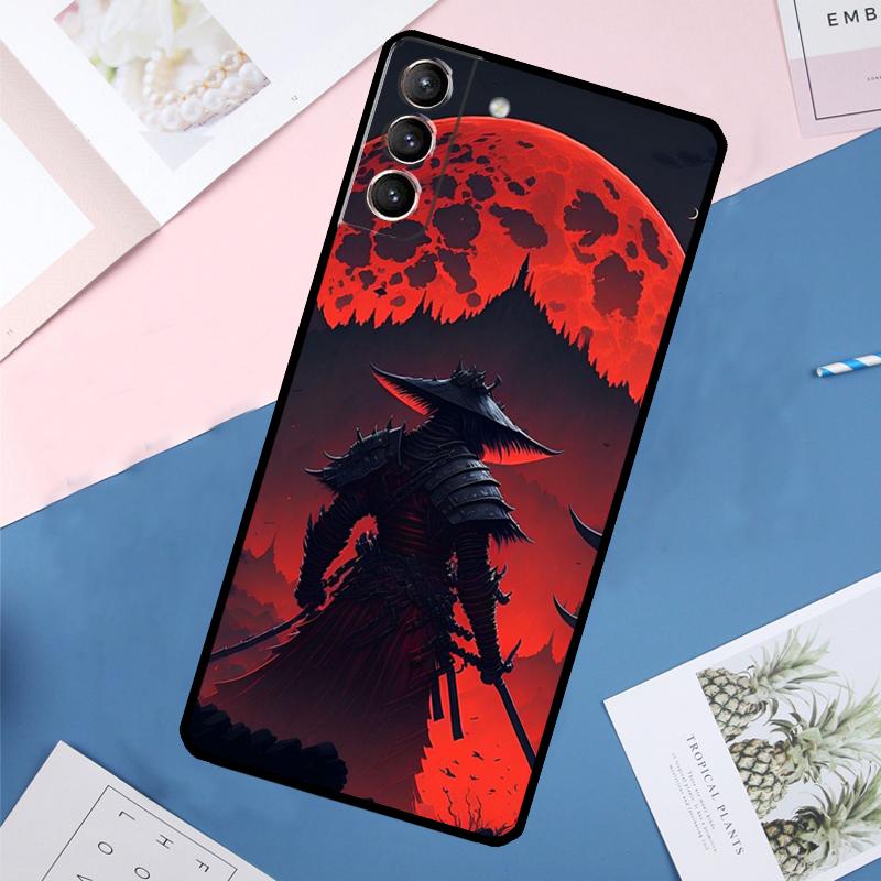 Japan Ninja Samurai Red Sun Case For Samsung Galaxy S25 Ultra S21 S22 S24 S23 Ultra S9 S10 Plus S21 FE S25 FE Back Cover