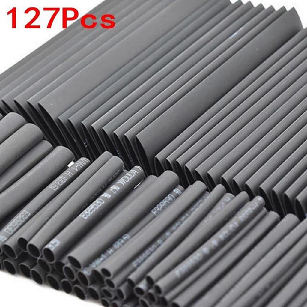 127pcs Polyolefin PE Heat Shrink Tubing Kit 7 Sizes 2mm 2.5mm 3.5mm 5mm 7mm 10mm