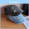 Pattern Star Sequin Cotton Beret Cap With Short Brim For Casual Outdoor Hat