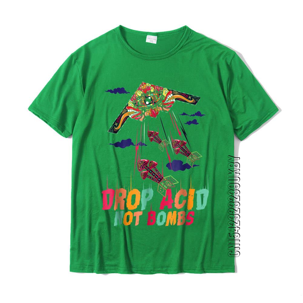 Lustiges Drop Acid Not Bombs T-Shirt Psychedelisch LSD Liebe Baumwolle Herren Oberteile T-Shirt Comics T-Shirts Gruppe Slim Fit