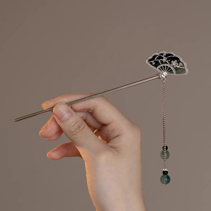 New Chinese Super Fairy Fan Tassel Hairpin Advanced Sense Shaking Hairpin Hanfu Cheongsam Hairpin Ancient Style Headdress