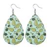 Summer Fashion Lightweight Faux Leather Earrings for Women Fruit Leaf Beach Teardrop Drop Dangle Earrings Jewelry Gift Wholesale