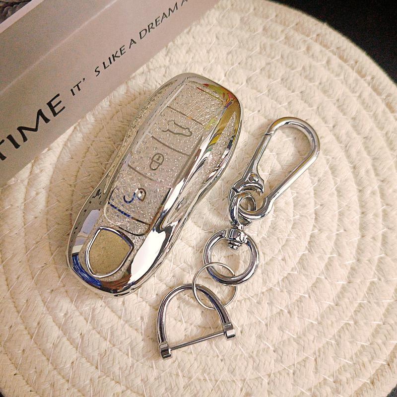 White Diamond TPU for Porsche Panamera Spyder Carrera Macan Boxster Cayman Cayenne 911 970 981 991 Remote Car Key Case Cover Fob