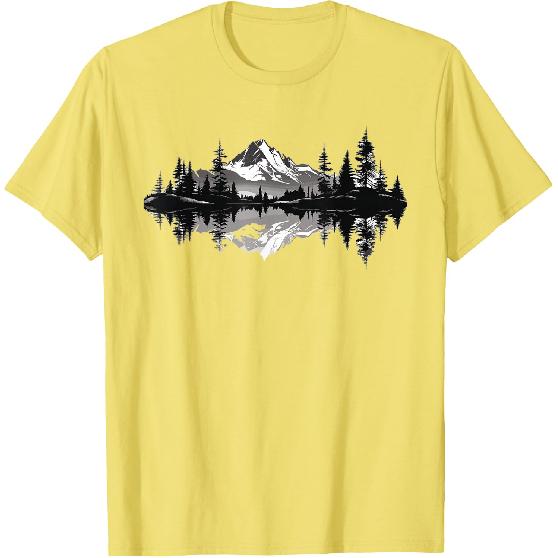 Mountain Landscape Reflection Forest Trees Outdoor Wildlife T-Shirt