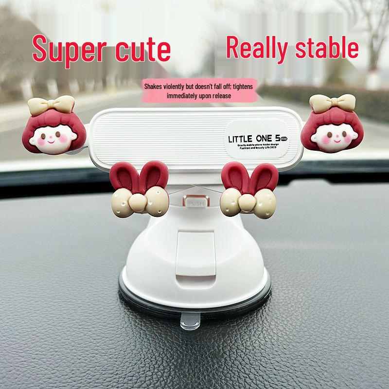 Strawberry Bear Magnetic Car Phone Holder with Firm Suction Cup
