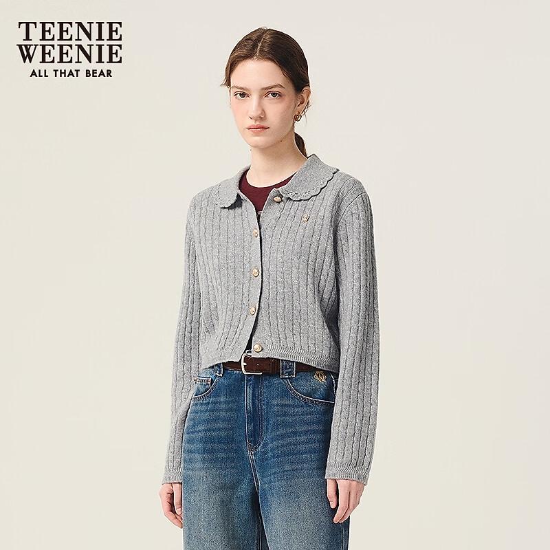 Teenie Weenie Women's Polo Collar Knit Cardigan