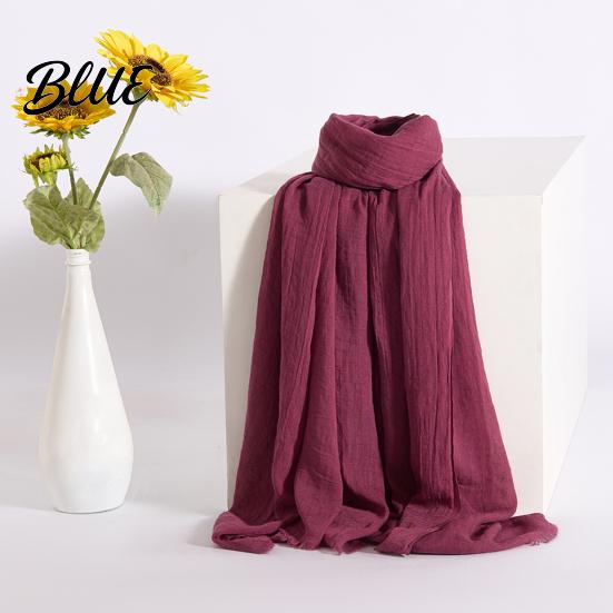 Women Scarf Shawl Winter Outdoor Bright Thin Soft Fabric Solid Color Breathable Versatile Accessory Elegant