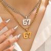 Men's Custom Jersey Number Stainless Steel Sports Necklace Pendant